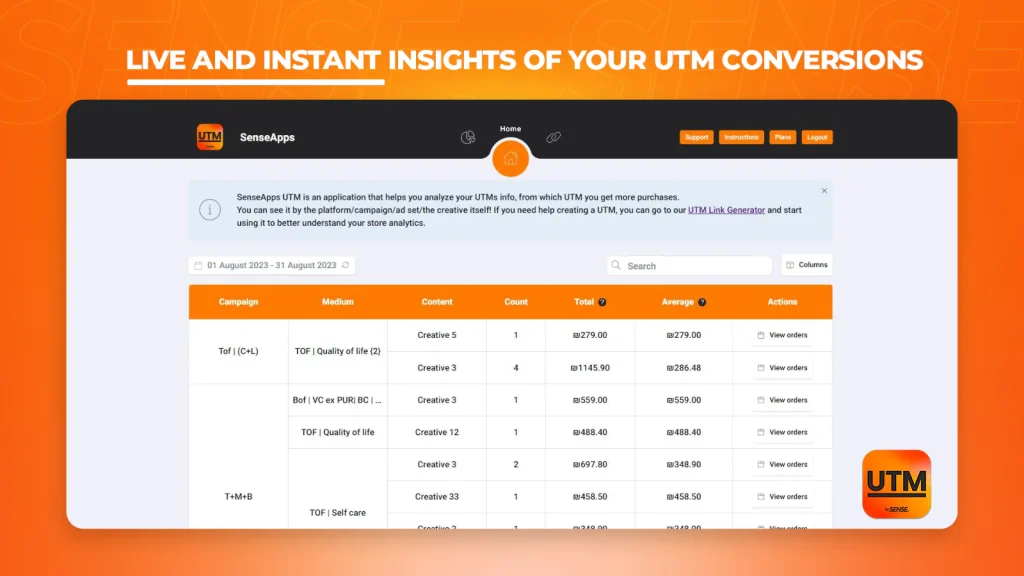Sense UTM Analytics