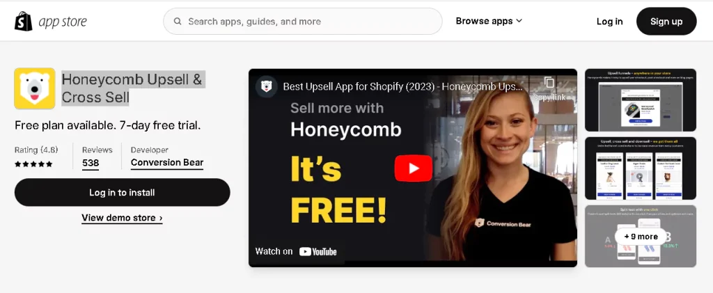 honeycomb upsell cross sell