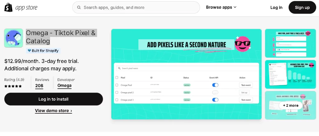 omega tiktok pixel catalog