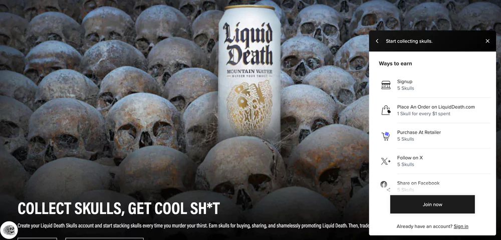 earning skulls with liquid death