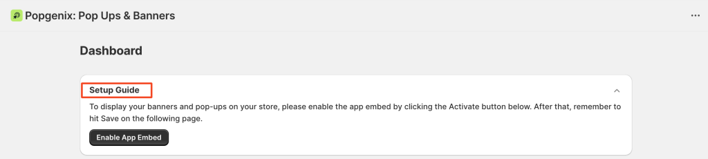 Step-by-step installation guide for Popgenix Shopify app with app embed activation instructions